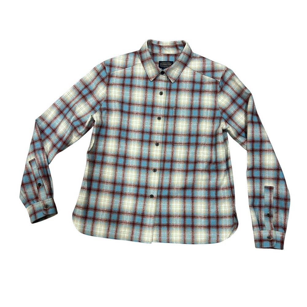 Pendleton Mens Plaid Virgin Wool Flannel Button Down Shirt Small Heritage